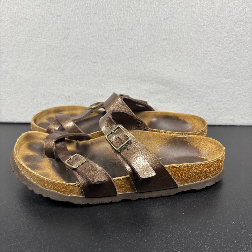 Birkenstock Mayari Women's Sandals Brown Metallic Criss Cross Straps Size 37/6‎